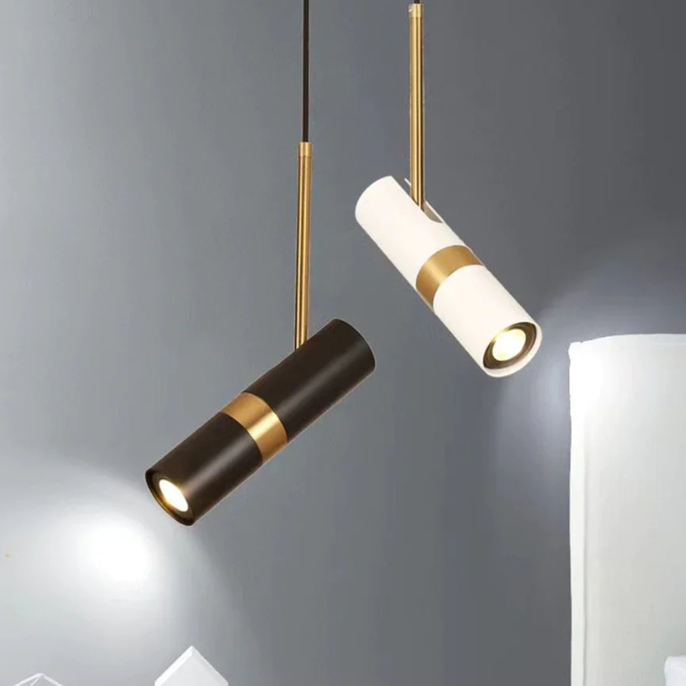 Lampe suspendue directionnelle réglable avec bande métallique - Moderne et minimaliste