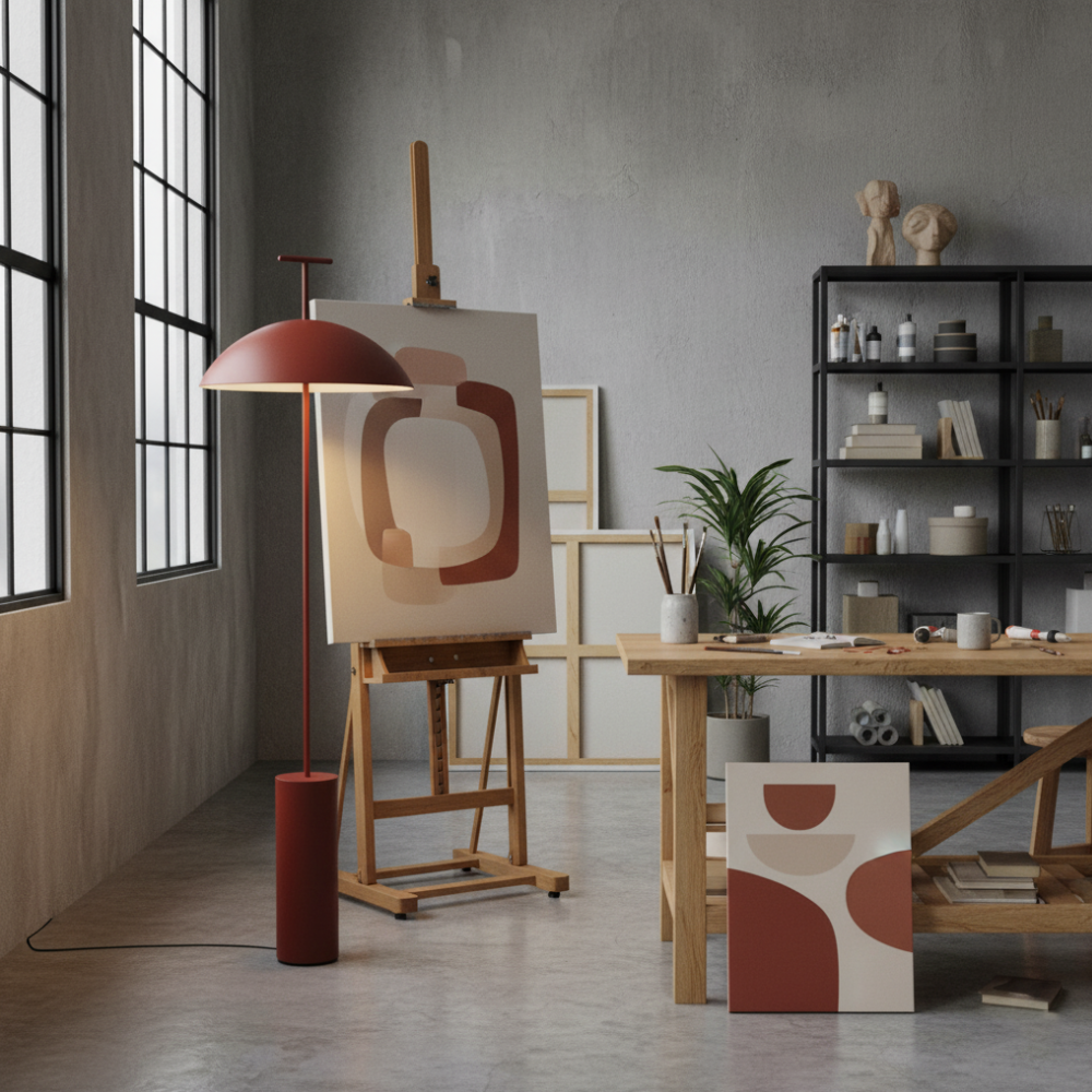 Modern Floor Lamp for Living Room Sofa and Bedroom Corner - Geometric Design