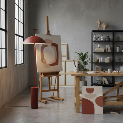 Modern Floor Lamp for Living Room Sofa and Bedroom Corner - Geometric Design
