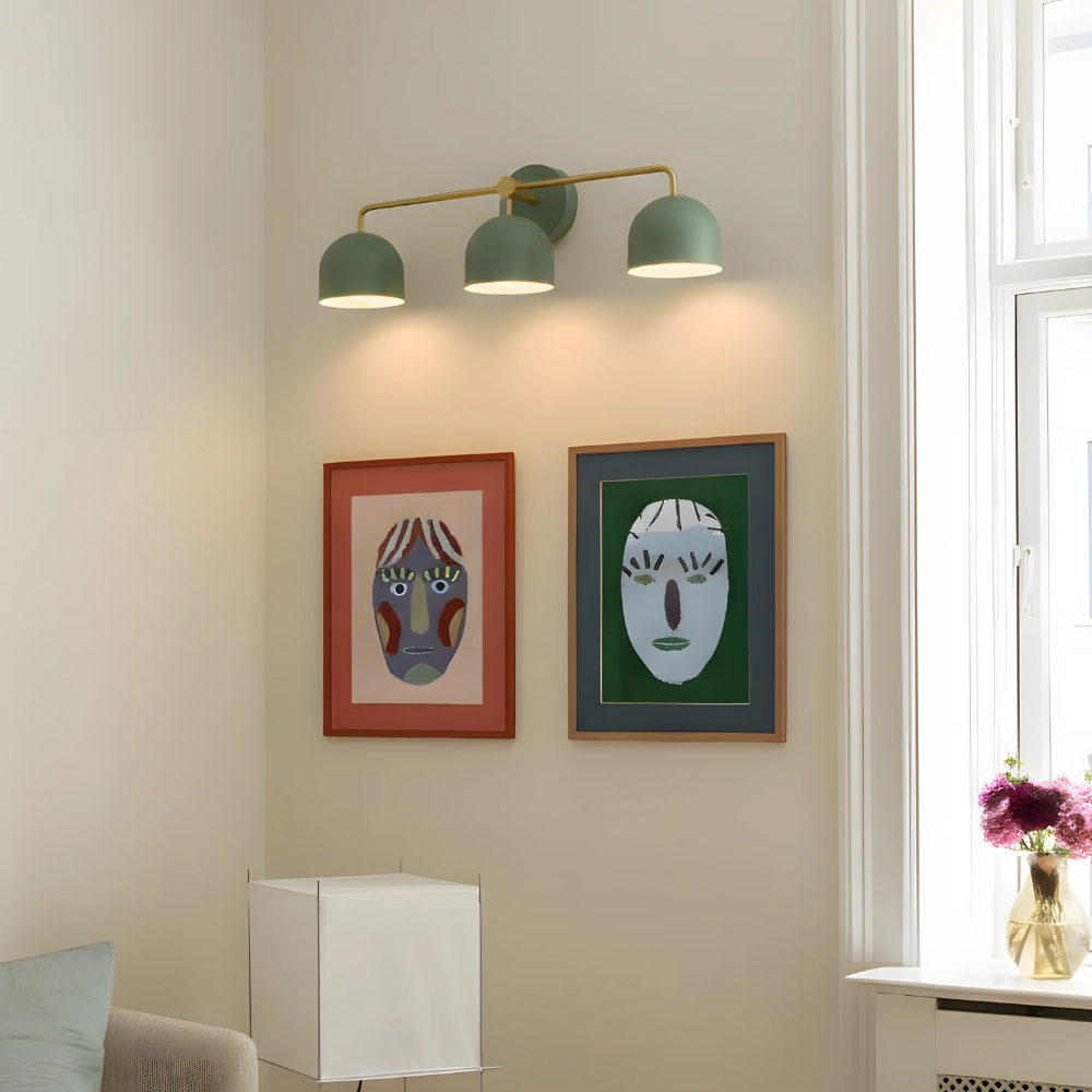 Luminaires de salle de bain au-dessus du miroir avec cadre métallique - Moderne du milieu du siècle