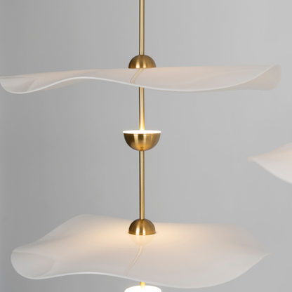 Modern Wavy Wing Pendant Light - Sculptural Floating Ribbon Hanging Lamp