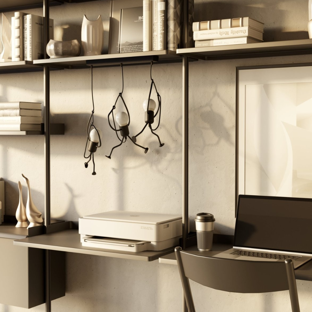 Pendelleuchte mit Eisenfigur-Rahmen – Modern Mid Century Industrial