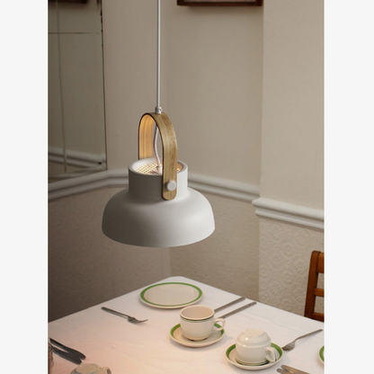 Modern Wood-Toned Handle Pendant Light - Nordic Tapered Pendant Lights