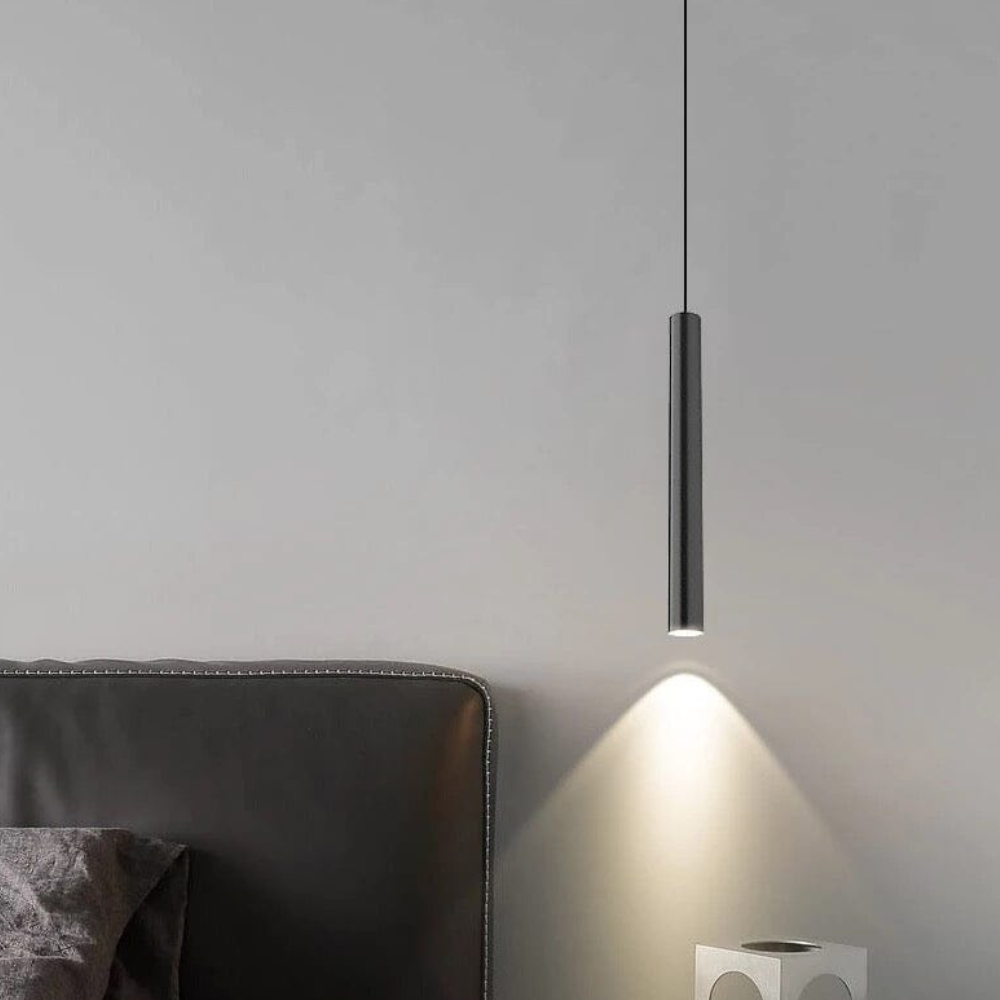 Minimalistische LED-Zylinder-Pendelleuchte – Schlanke vertikale Röhrenlampe zum Hängen