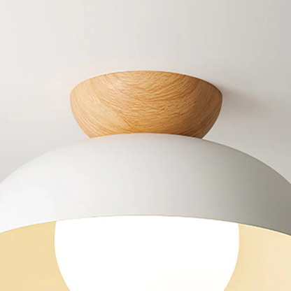 Flush Mount Ceiling Light with Nested Dome - Modern Mid Century Metal