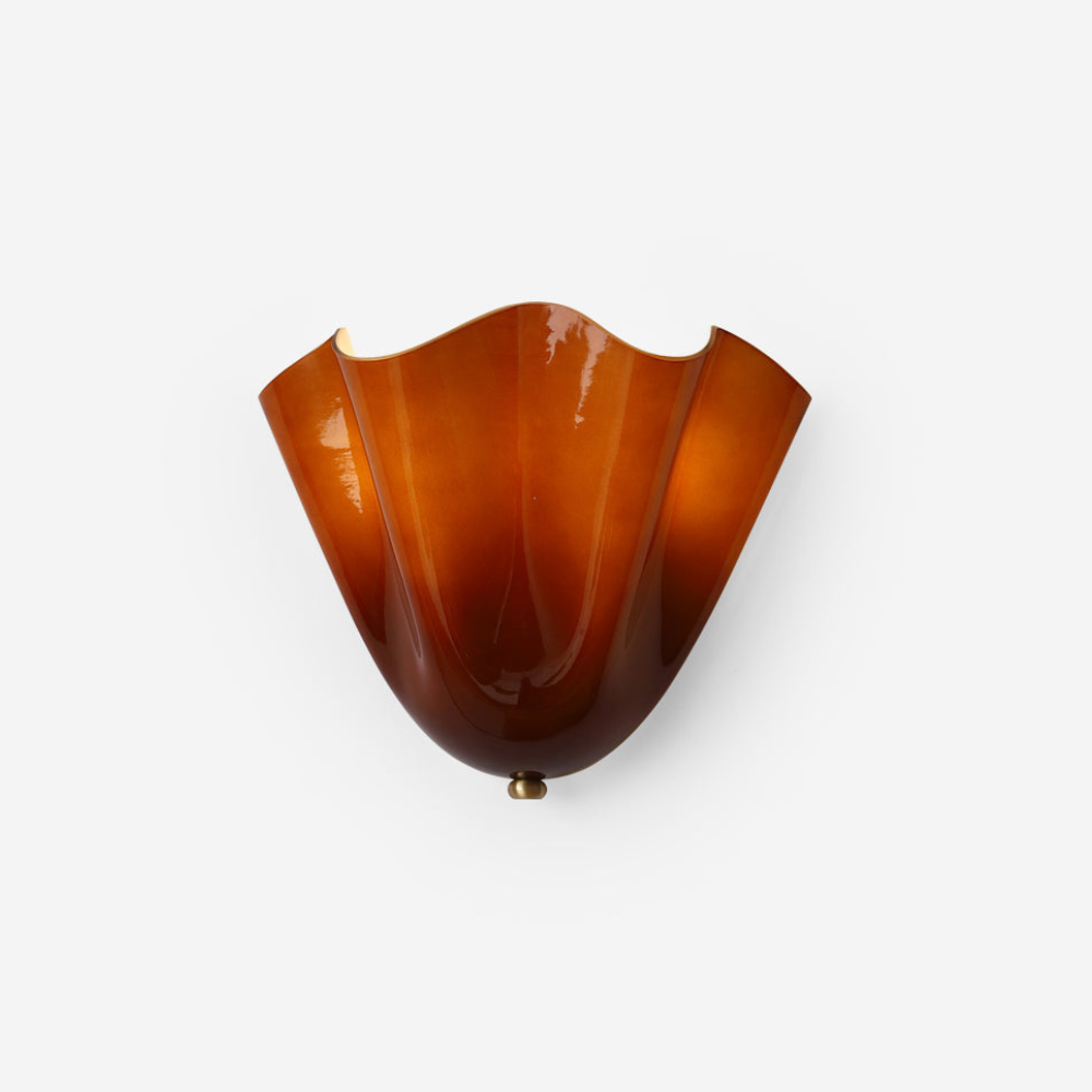 Moderne Glas-Wandlampe mit Rüschen - Organische blühende Blumen-Wandlampe