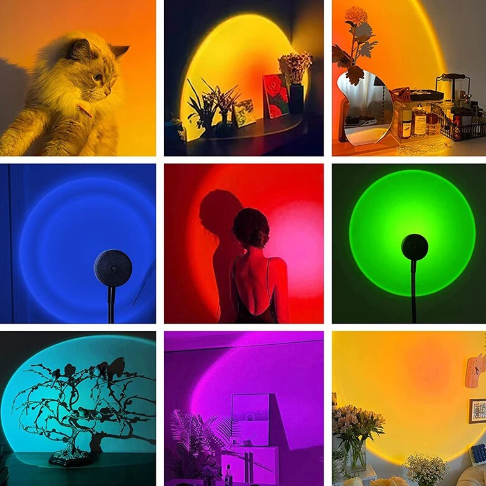 LED Sunset Lamp with 13 Color Modes - Portable Photography Modern
