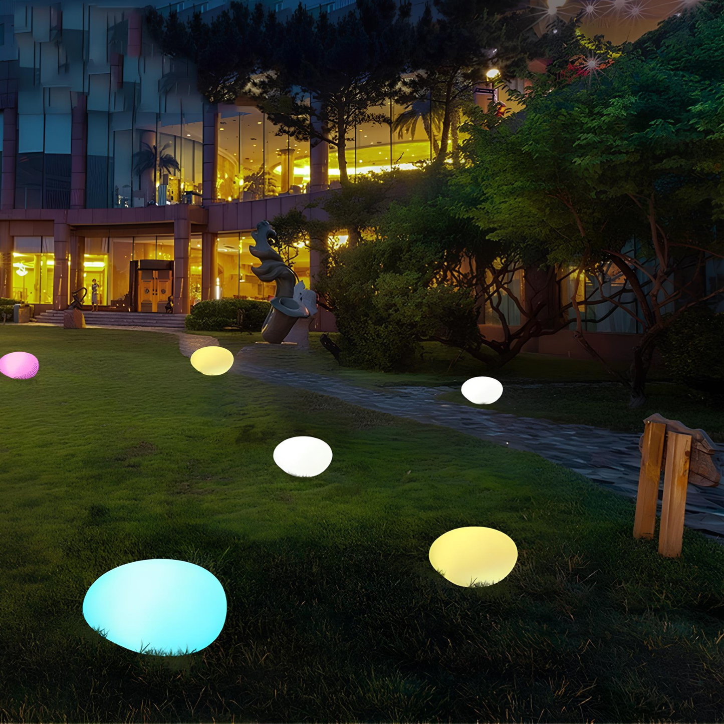 Garden Floor LED Pebble Lamp