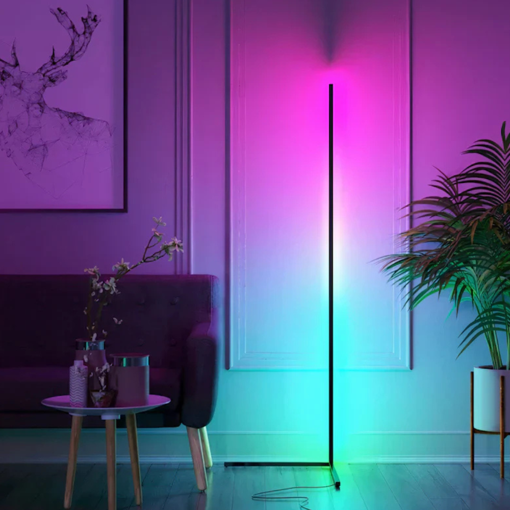 LED-Eck-Stehlampe mit Fernbedienung – Minimalistisches RGB
