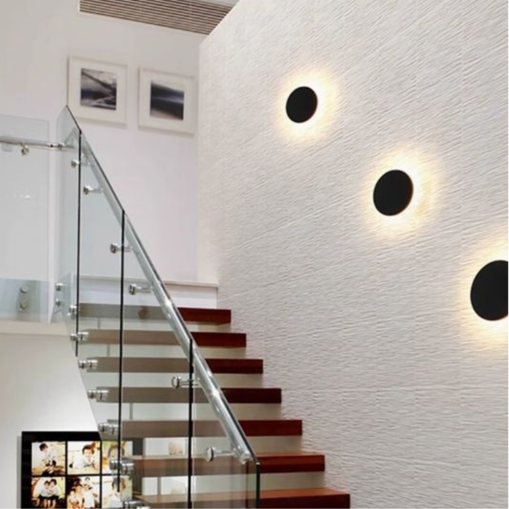 Architectural Floating Disc Wall Lamp - Round Aluminum LED Accent Light