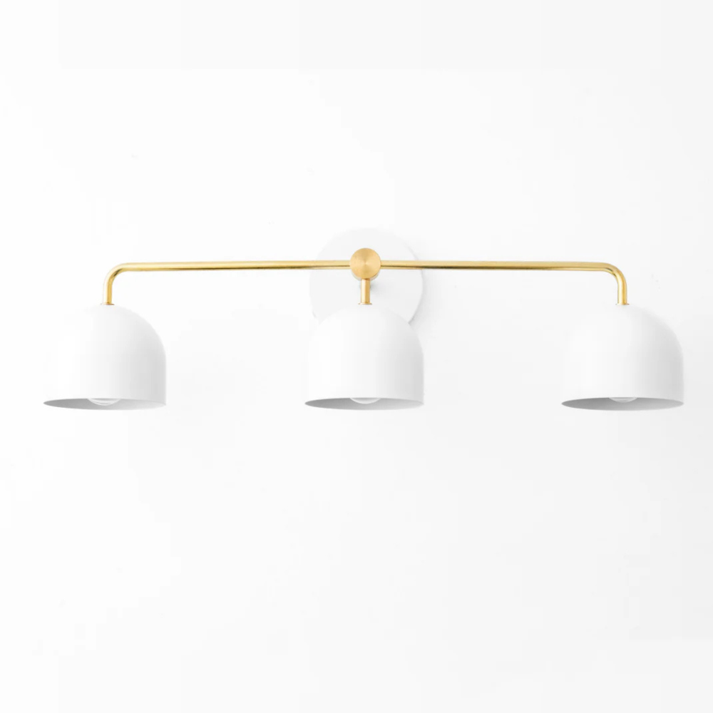 Luminaires de salle de bain au-dessus du miroir avec cadre métallique - Moderne du milieu du siècle