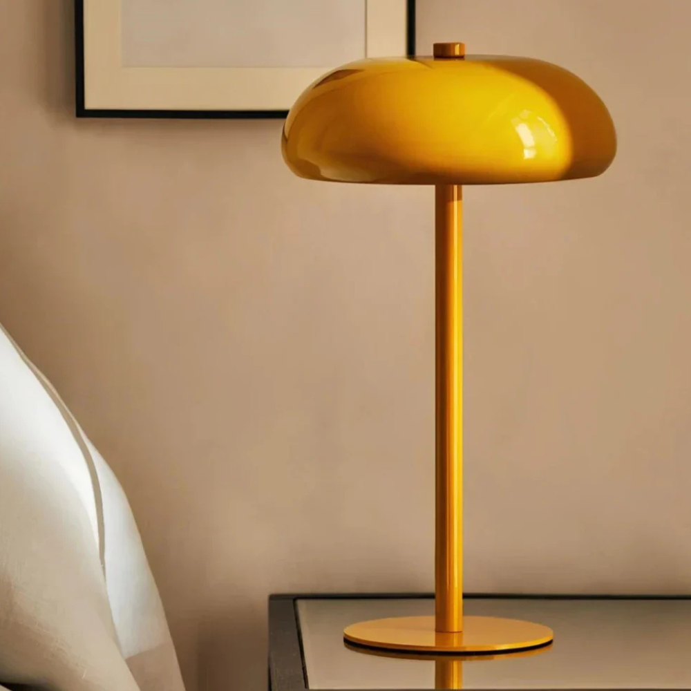 Lampe de chevet rechargeable avec commande tactile - Lampe de travail moderne en métal forme champignon