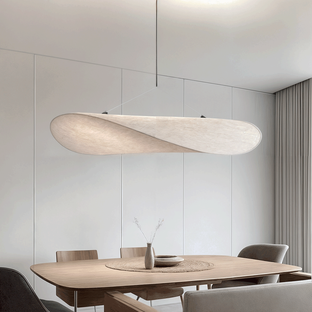 Wavy Silk-Like Pendant Light with Organic Sail Shape - Modern Scandinavian