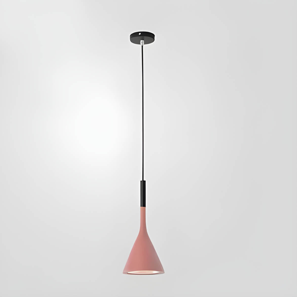 Tapered Funnel Pendant Light with Slender Neck - Nordic Modern Style