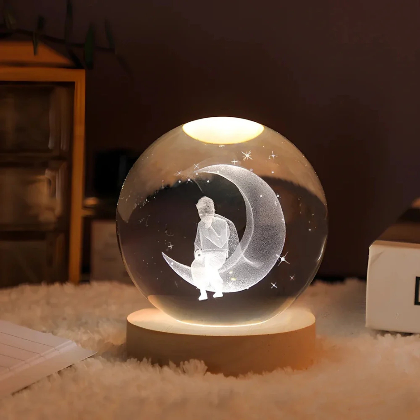 Engraved Crystal Ball Light