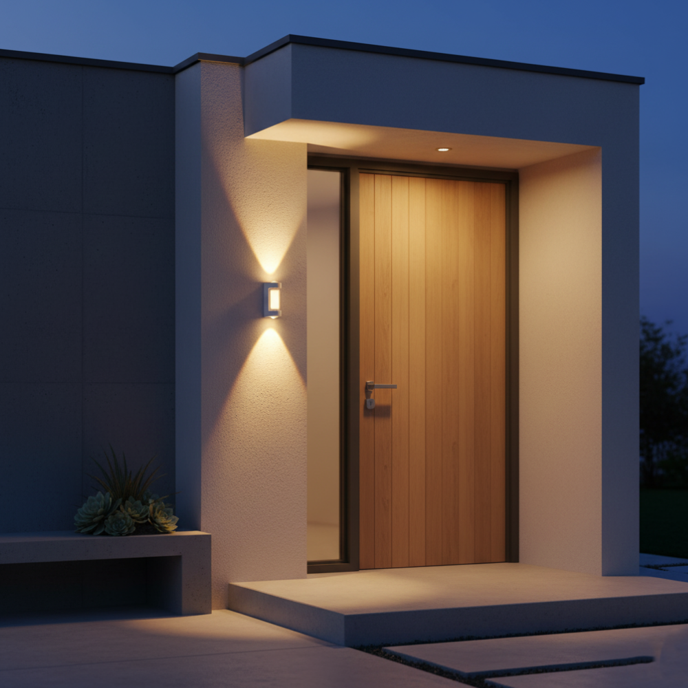 Außen-LED-Verandaleuchten mit integrierter LED und mattierter Acryllinse