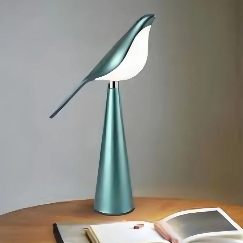 Mid Century Modern Magpie Bird Table Lamp - Sculptural Accent Desk Light