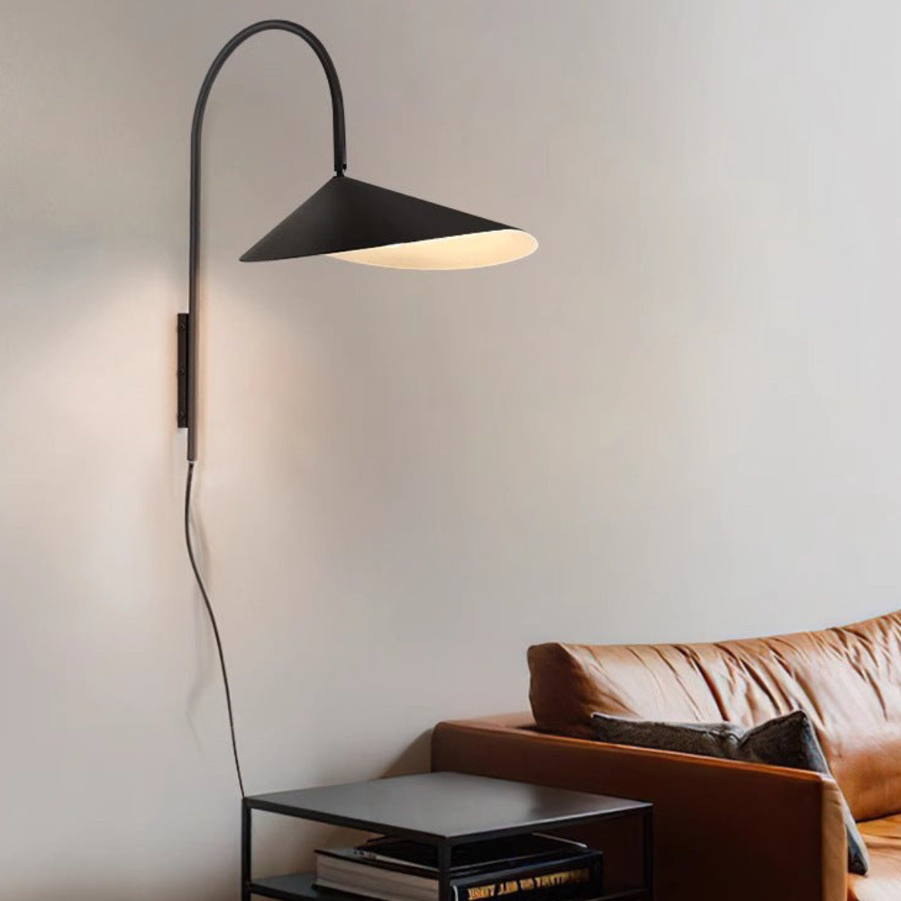 Wall Lamp with 180 Degree Rotation - Minimalist Mid Century Black