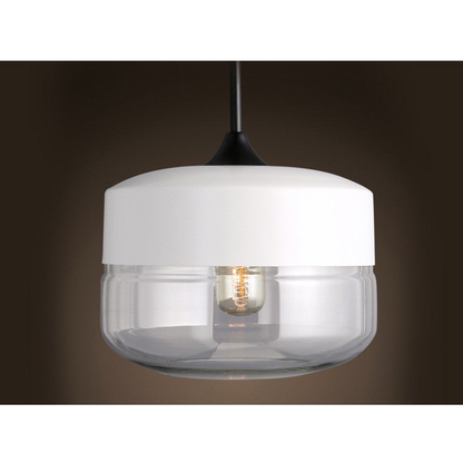 Modern Smoky & Clear Glass Pendant Light - Geometric Glass Pendant Lights
