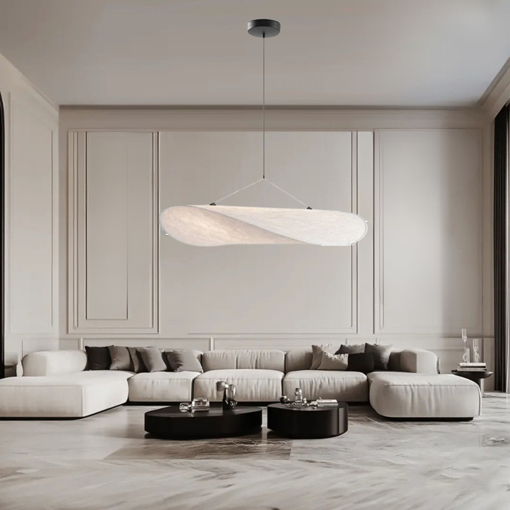Wavy Silk-Like Pendant Light with Organic Sail Shape - Modern Scandinavian