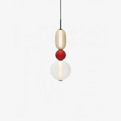 Stacked Glass Pendant Light with Geometric Tiers - Art Deco Style