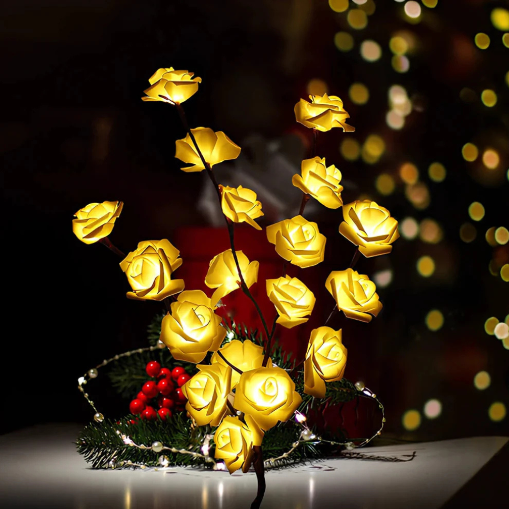 Lampe à branche florale LED bohème - Décoration de saule et branches alimentée par batterie