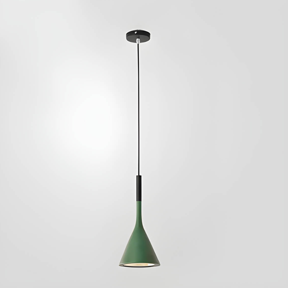 Tapered Funnel Pendant Light with Slender Neck - Nordic Modern Style
