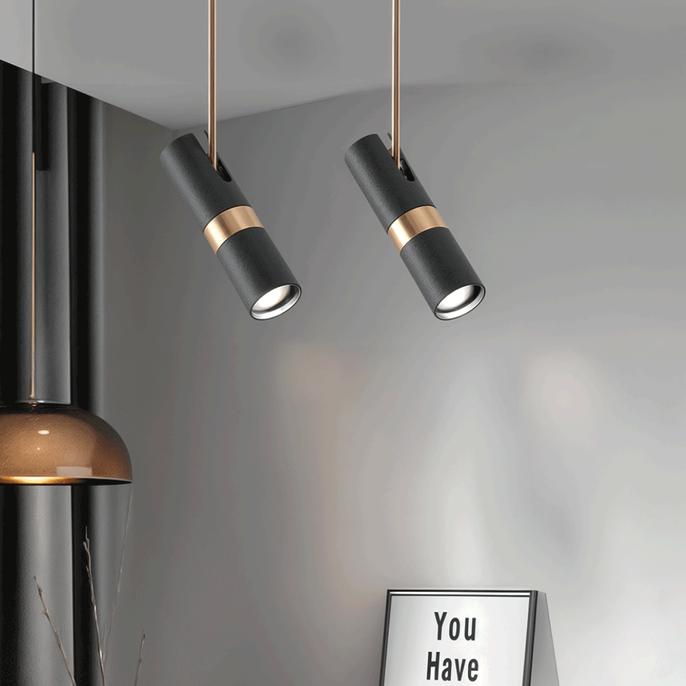Lampe suspendue directionnelle réglable avec bande métallique - Moderne et minimaliste