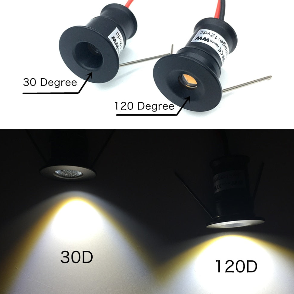 LED-Einbauleuchten für Schränke & Treppen – Akzentbeleuchtung mit fokussiertem Lichtstrahl, 10er-Pack
