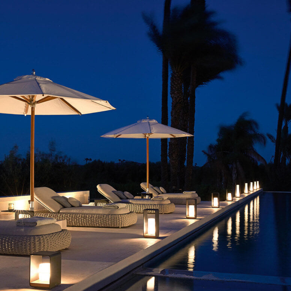 Lanterne de sol extérieure moderne à DEL - Lumière de patio minimaliste