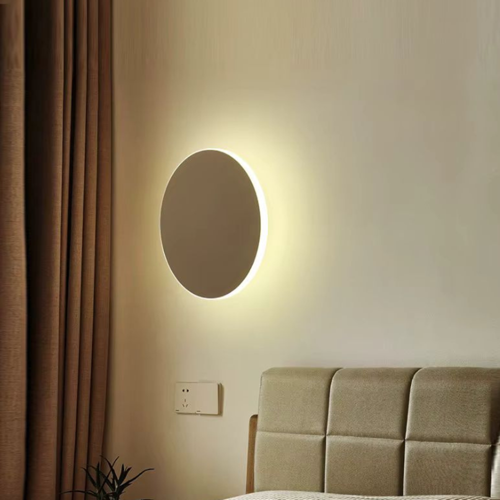 Architectural Floating Disc Wall Lamp - Round Aluminum LED Accent Light