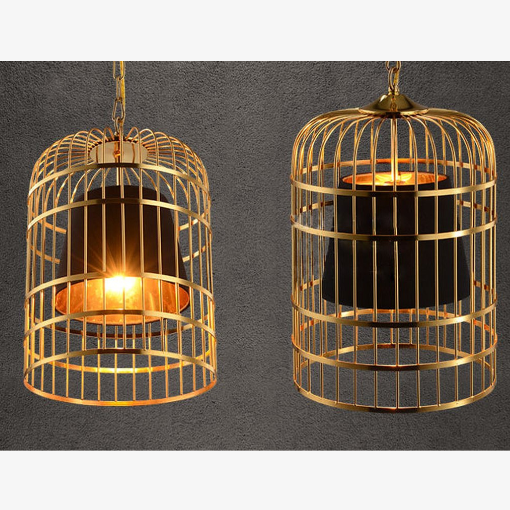 Modern Gold Birdcage Pendant Light - Art Deco Tiered Metal Pendant Lights