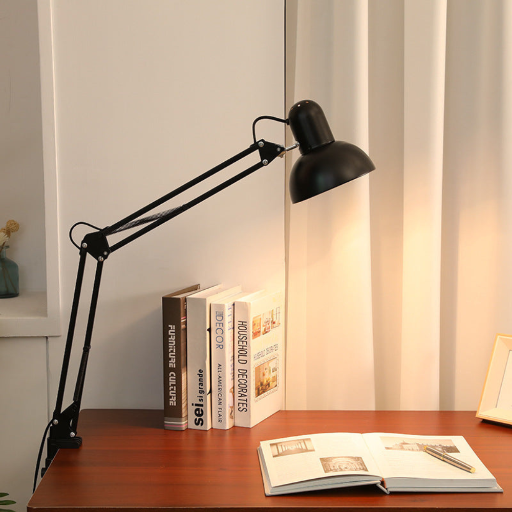 Lampe de bureau architecte en métal coloré moderne - Lumière à pince flexible