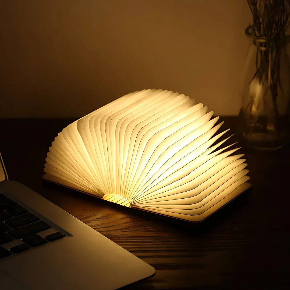 Lampe en papier pliable à DEL - Veilleuse en style accordéon