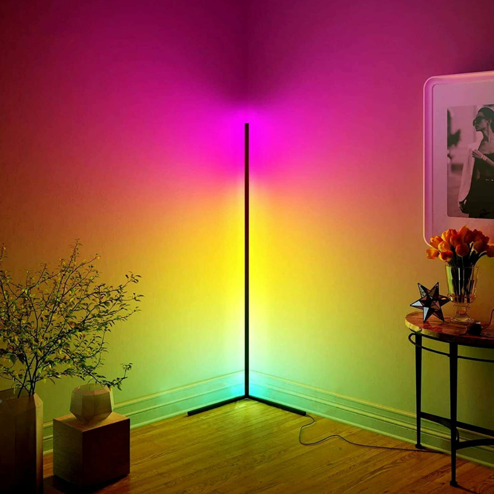 LED-Eck-Stehlampe mit Fernbedienung – Minimalistisches RGB