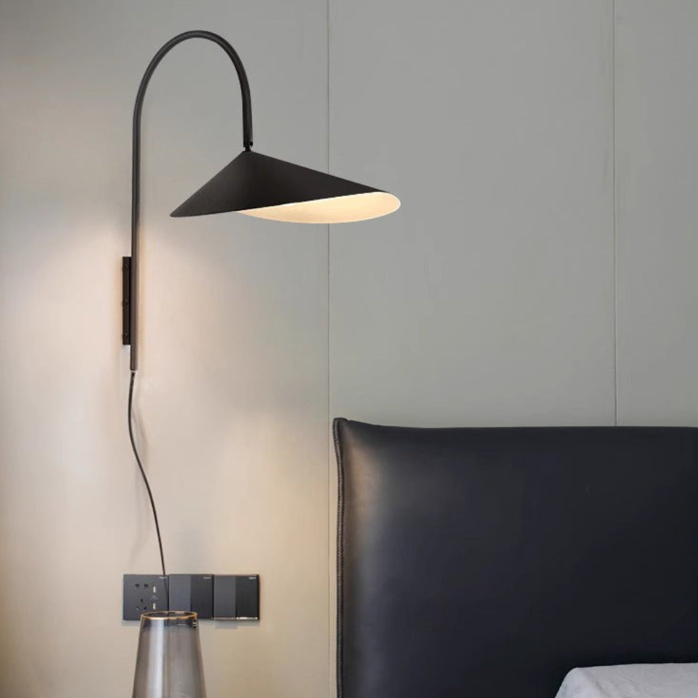 Wall Lamp with 180 Degree Rotation - Minimalist Mid Century Black