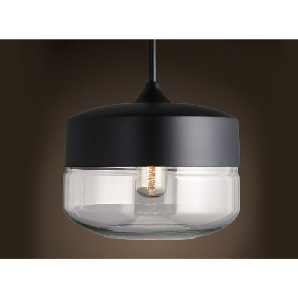 Modern Smoky & Clear Glass Pendant Light - Geometric Glass Pendant Lights