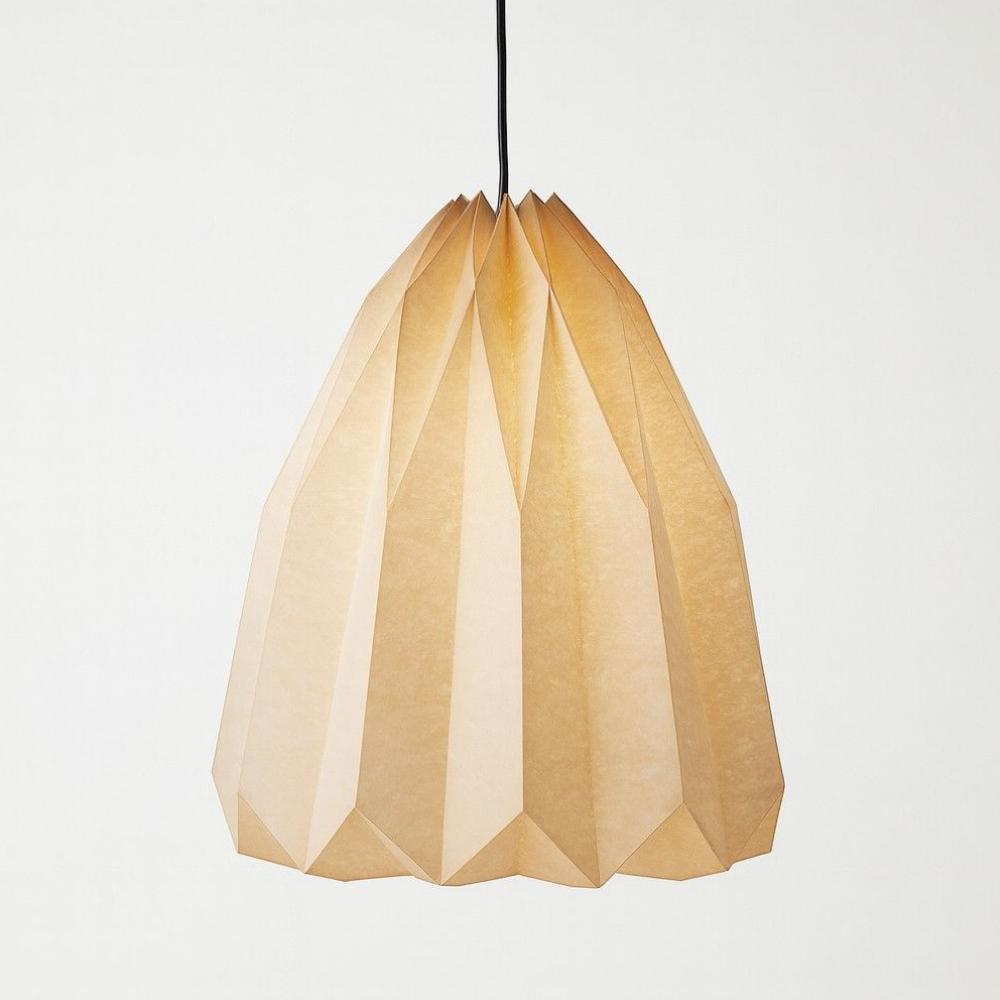 Scandinavian Pleated Paper Pendant Light - Modern Origami Hanging Lamp