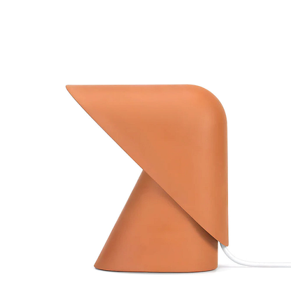 Metal Shield Table Lamp with Matte Resin Base - Nordic Desk Lighting