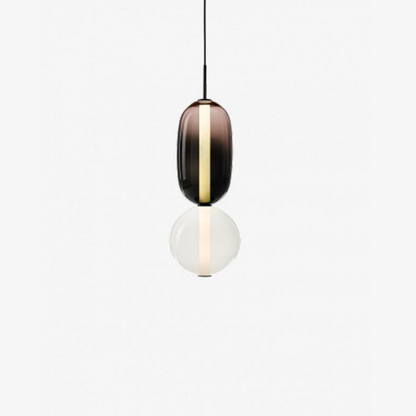 Stacked Glass Pendant Light with Geometric Tiers - Art Deco Style