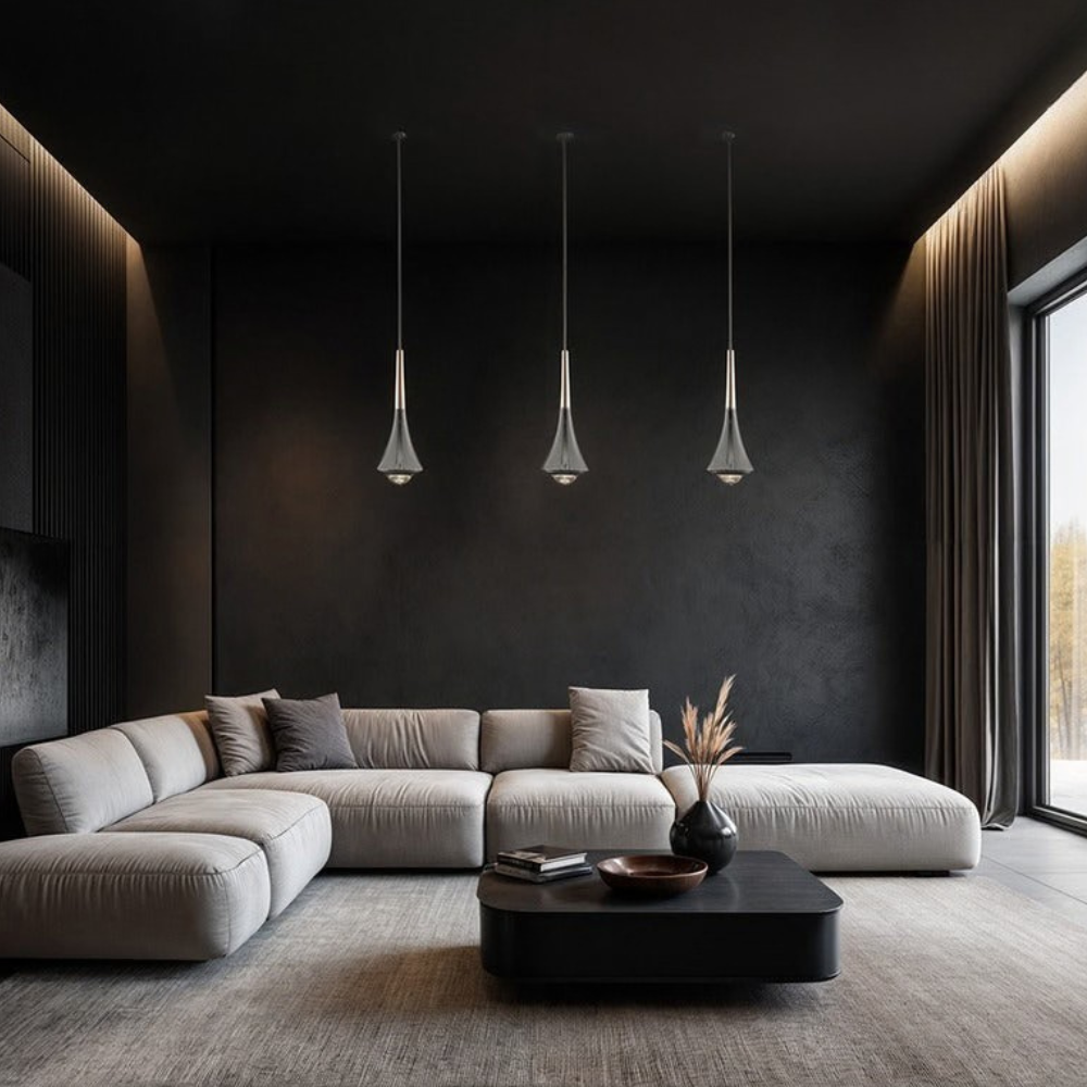 Teardrop Aluminium-Hängeleuchte mit Glasfuß – Modernes Wassertropfen-Design
