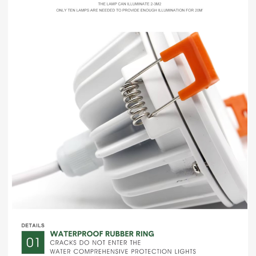LED-Einbauleuchte mit 120-Grad-Weitwinkelstrahl für Küche und Bad