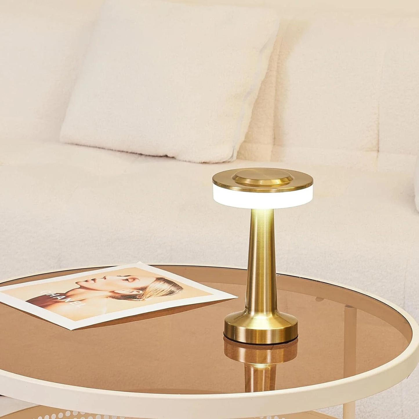 Cordless LED Disc Touch Lamp