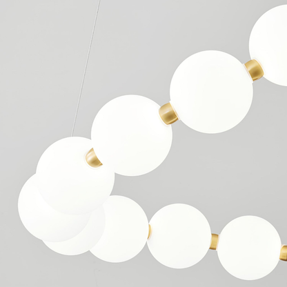 Hanging Ceiling Light with Acrylic Globes - Minimalist Sculptural Gold