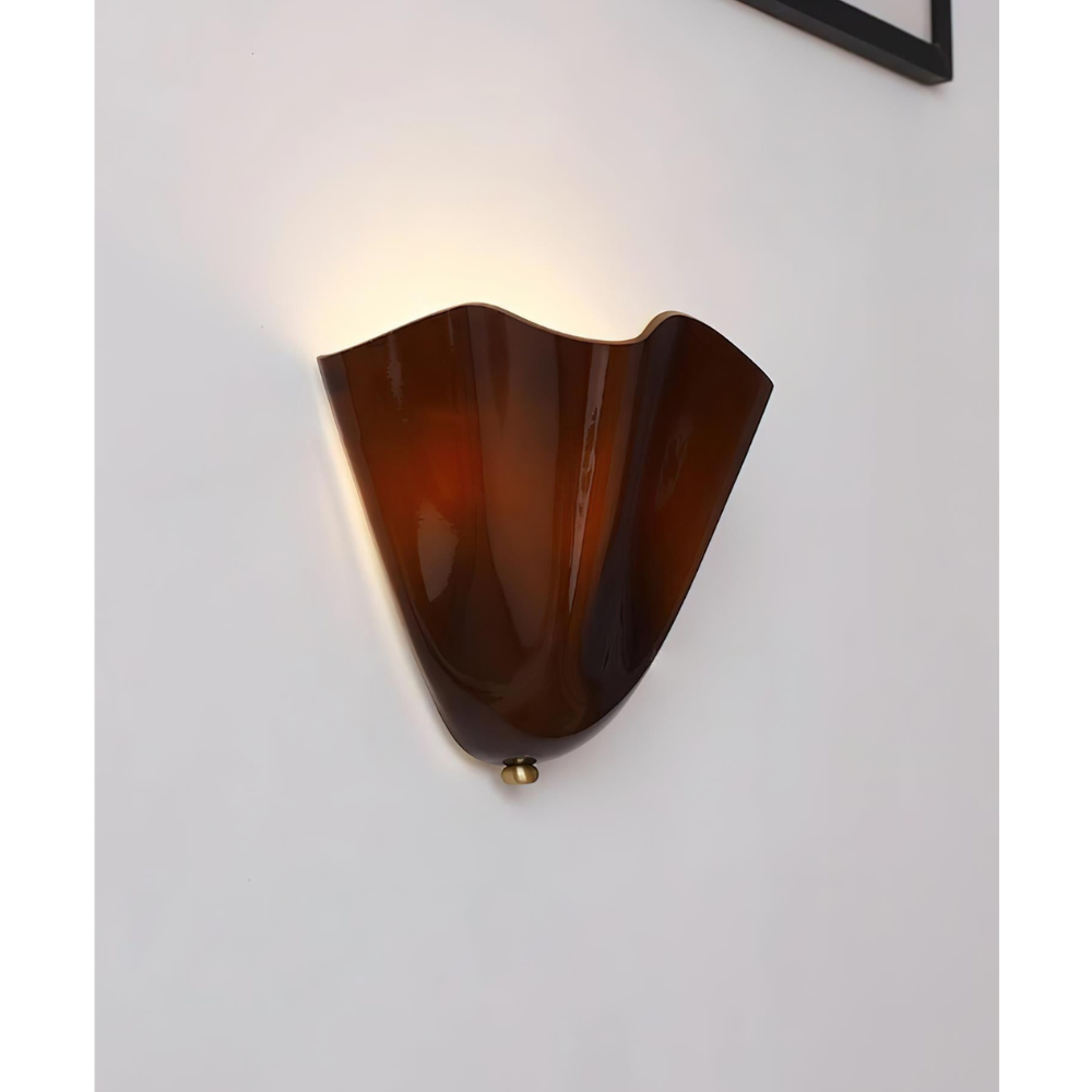 Moderne Glas-Wandlampe mit Rüschen - Organische blühende Blumen-Wandlampe