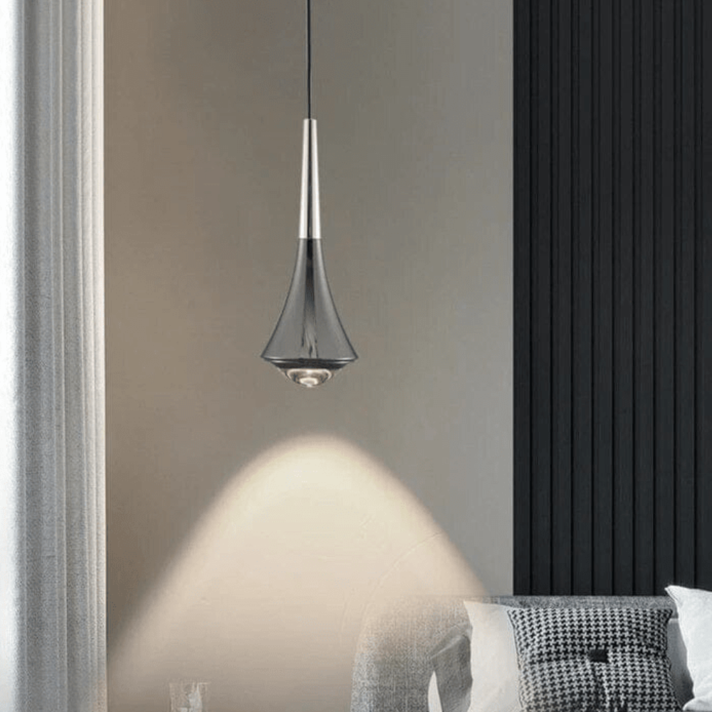 Teardrop Aluminium-Hängeleuchte mit Glasfuß – Modernes Wassertropfen-Design