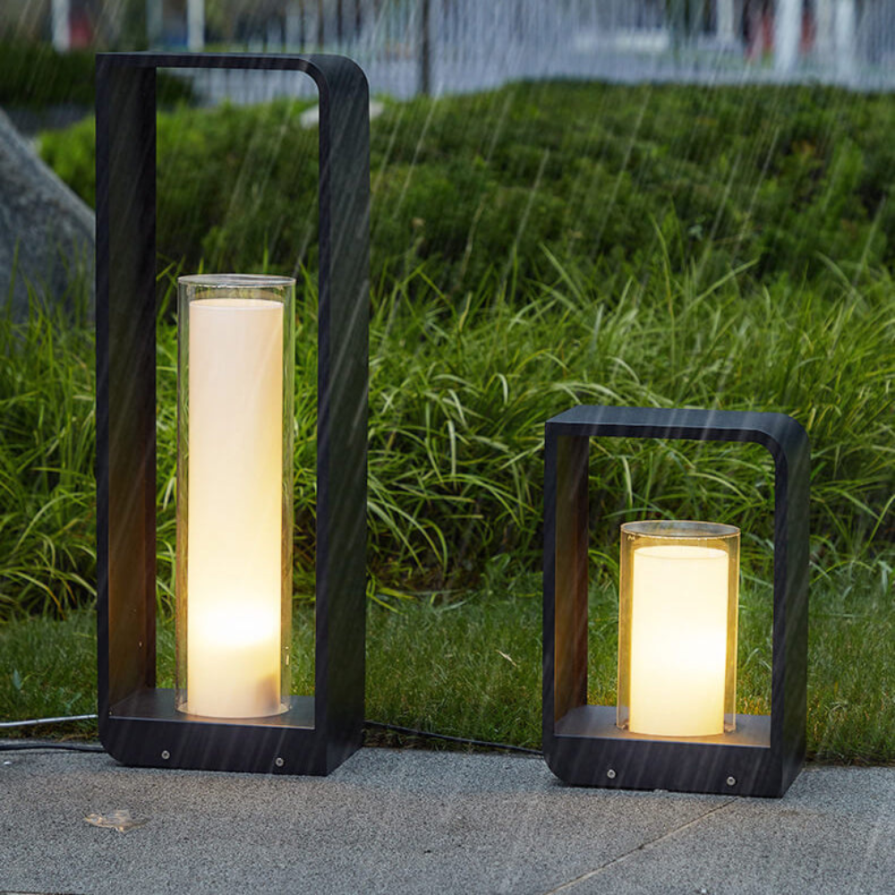 Lanterne de sol extérieure moderne à DEL - Lumière de patio minimaliste