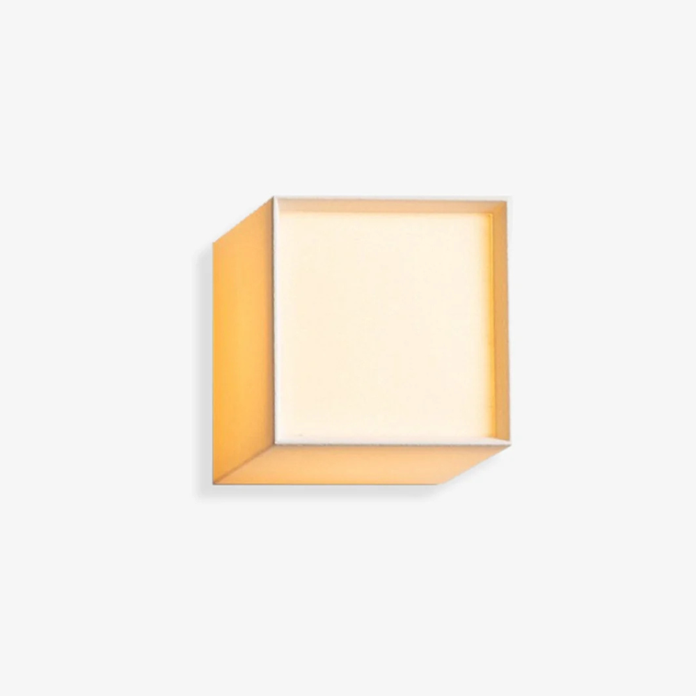 LED Cube Wall Sconce with Fabric Shade - Modern Japandi Style White