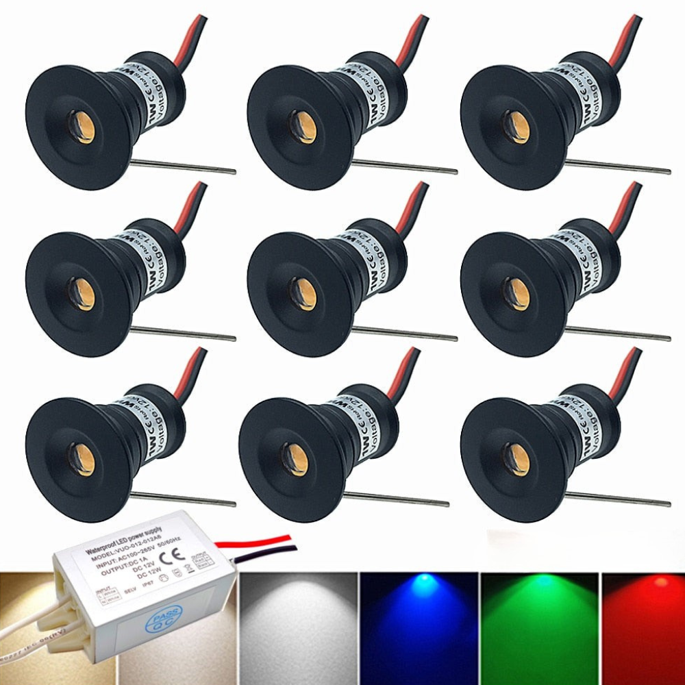 LED-Einbauleuchten für Schränke & Treppen – Akzentbeleuchtung mit fokussiertem Lichtstrahl, 10er-Pack