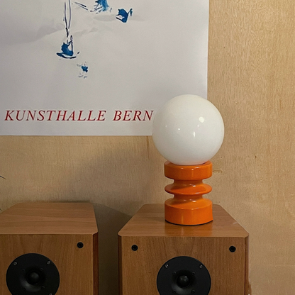 Table Lamp with Frosted Glass Globe Shade - Modern Mid Century Retro
